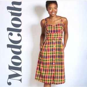 ModCloth Multicolor Plaid Women's‎ Dress size 8